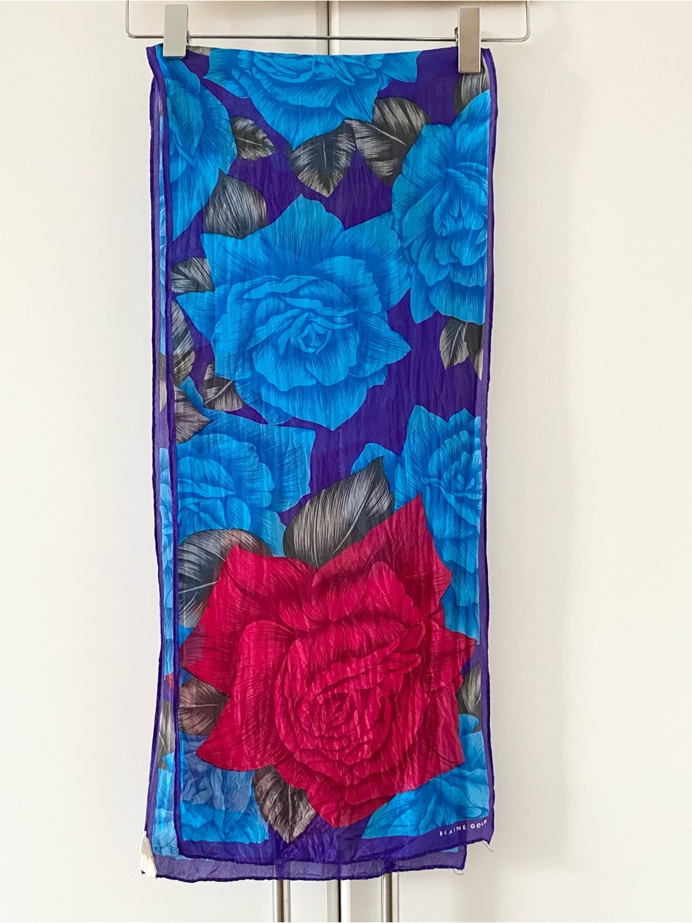 Vintage Elaine Gold Silk Floral Scarf